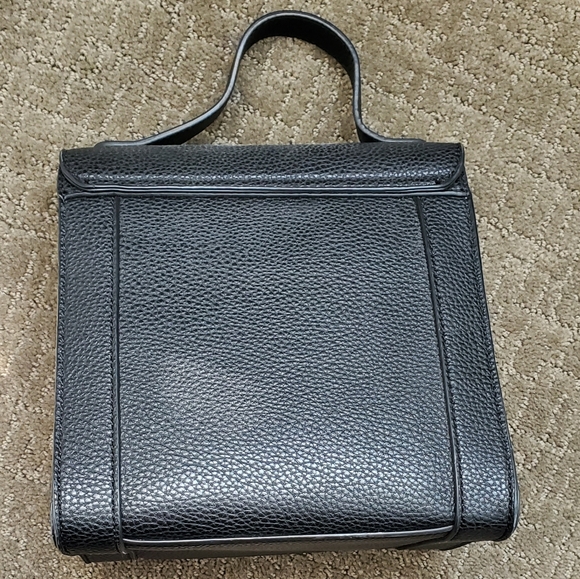 Steve Madden Purse Black White Crossbody Mini Satchel Small Faux Leather - Picture 3 of 7